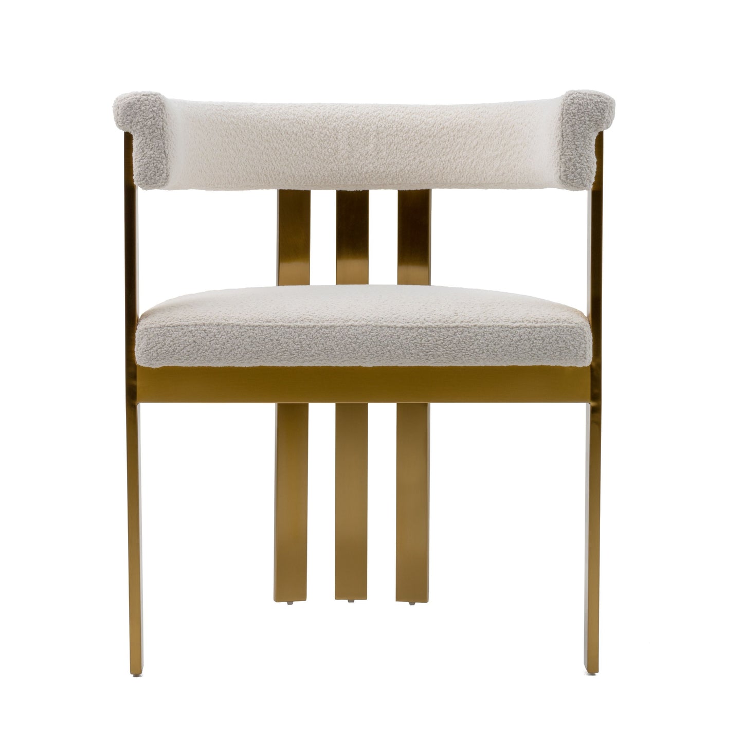 Modrest Pontiac - Modern Beige Sherpa & Gold Dining Chair