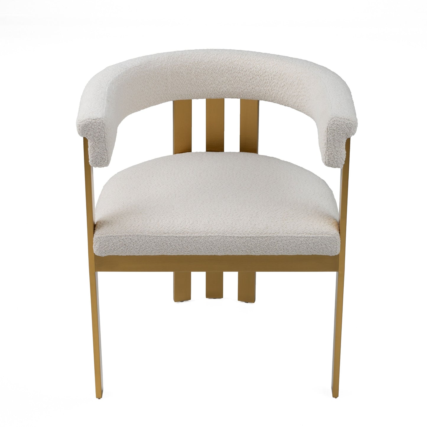 Modrest Pontiac - Modern Beige Sherpa & Gold Dining Chair