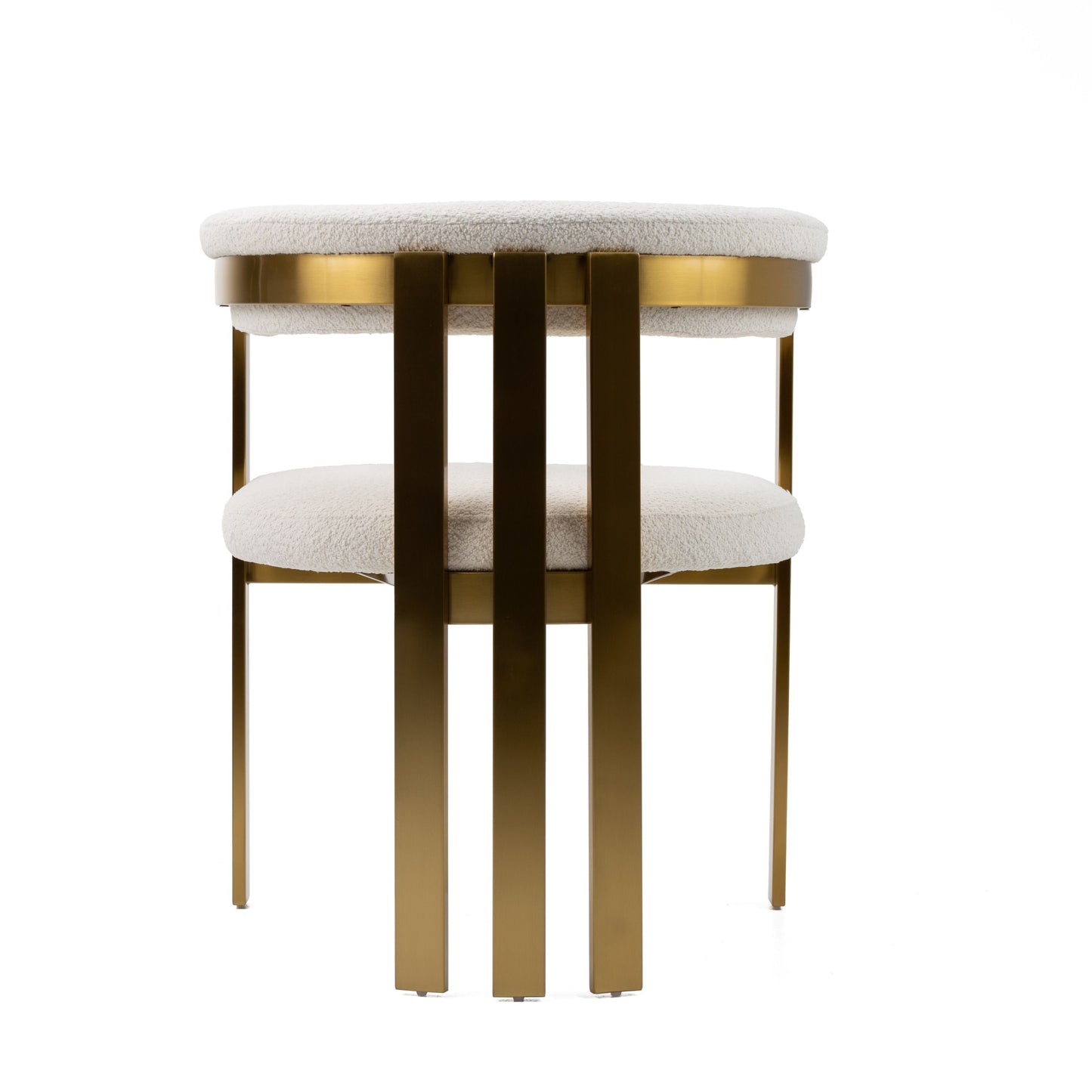 Modrest Pontiac - Modern Beige Sherpa & Gold Dining Chair