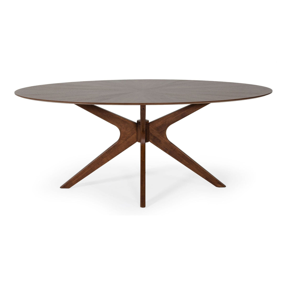 Prospect Oval Walnut Dining Table with Beveled Top and Solid Wood Base