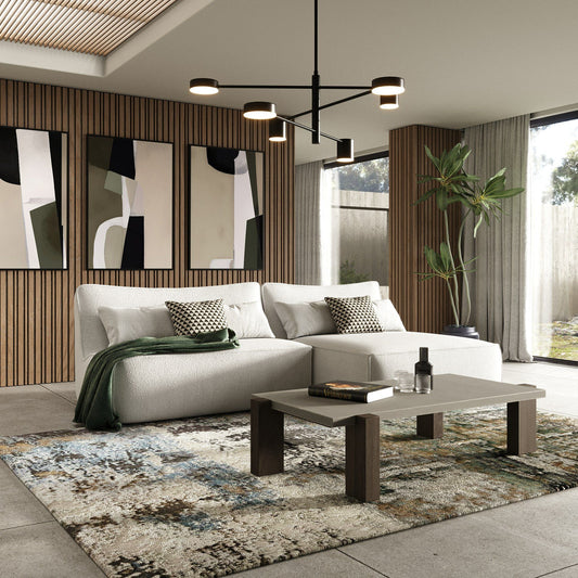 Divani Casa Racine Modern White Fabric Modular Sectional Sofa β Versatile Contemporary Living Room Seating