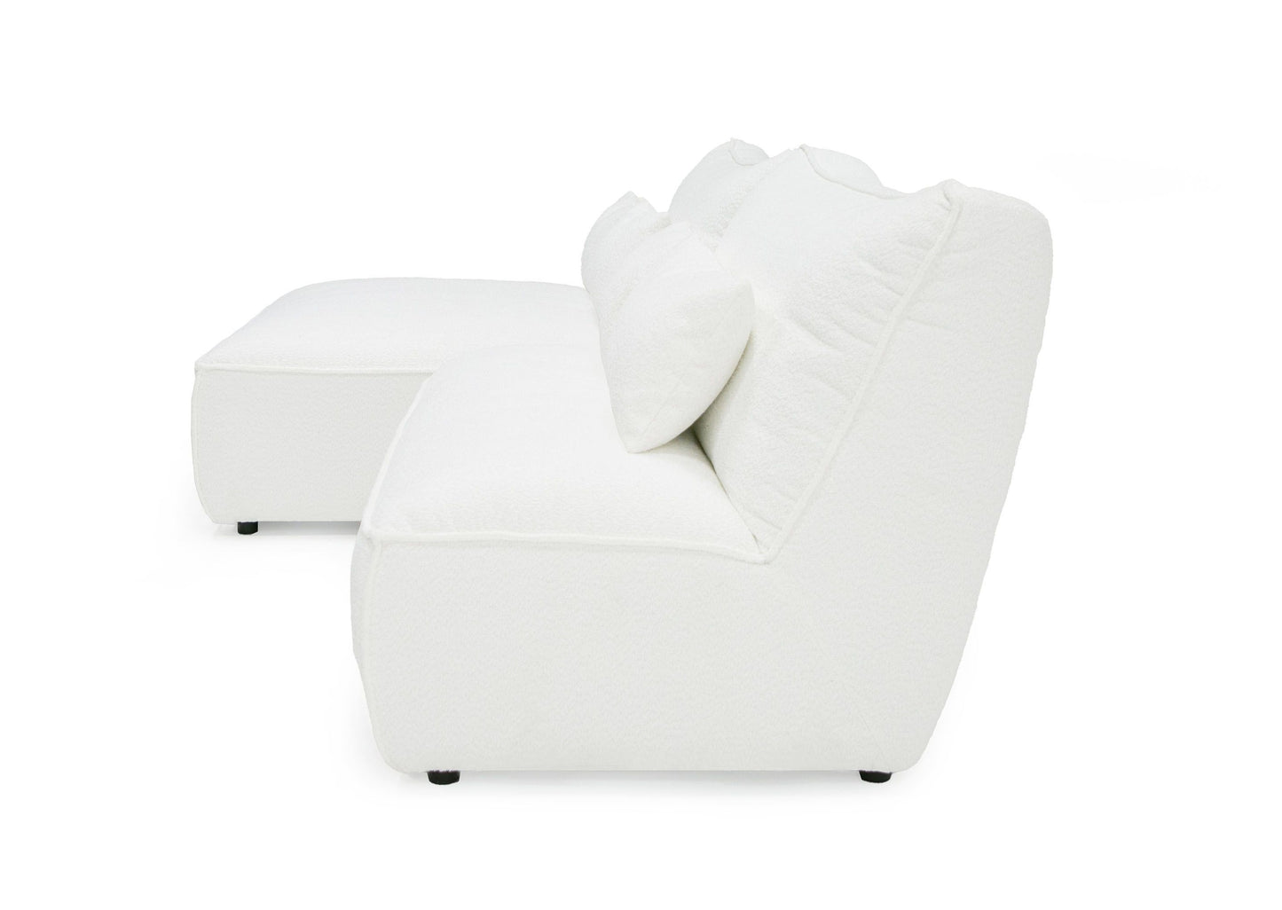 Divani Casa Racine Modern White Fabric Modular Sectional Sofa β Versatile Contemporary Living Room Seating
