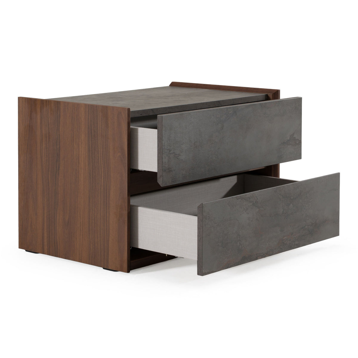Rado Walnut and Stucco Nightstand