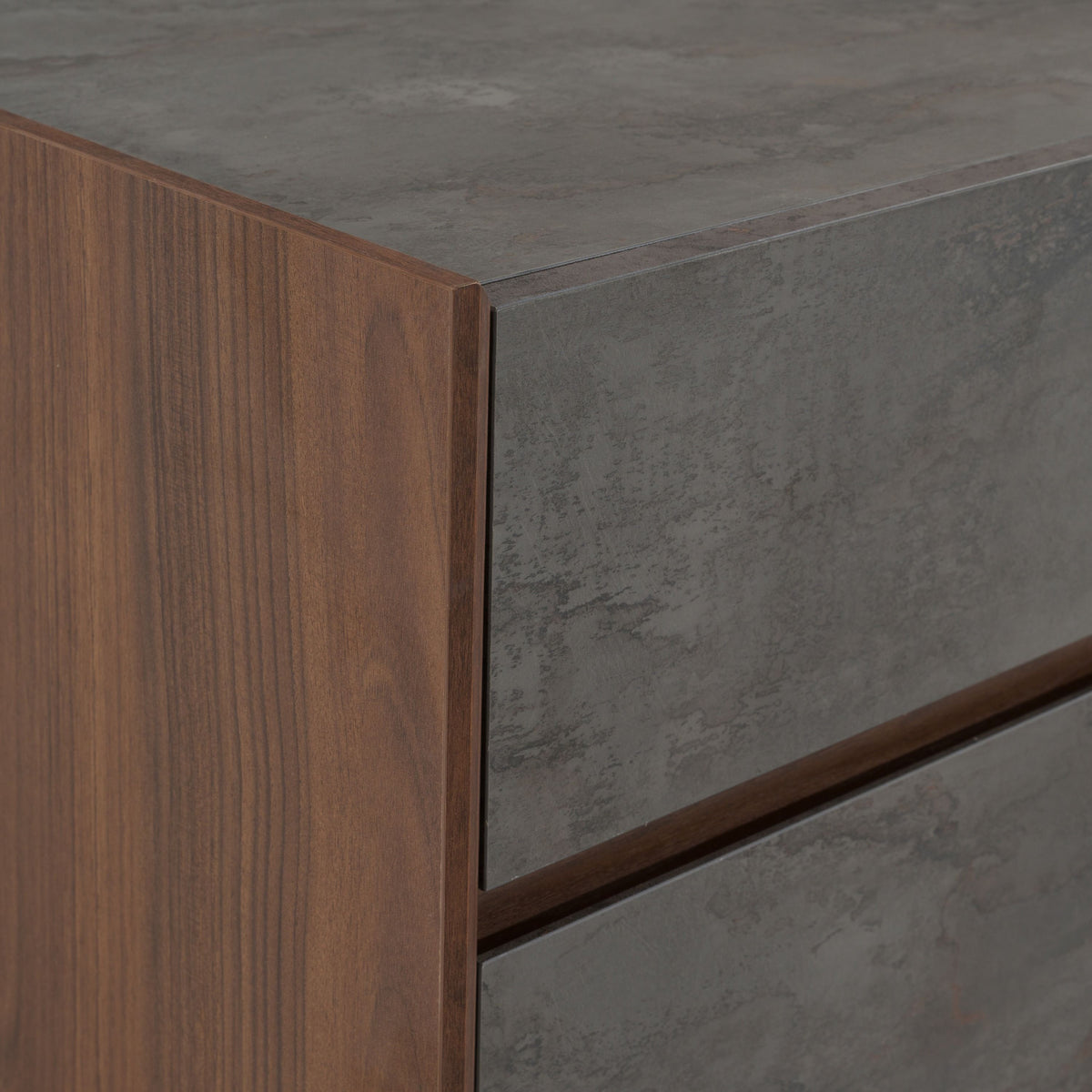 Rado Walnut and Stucco Nightstand