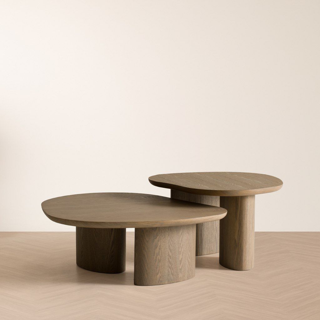 Modrest Raywood Modern 3-Piece Nesting Coffee Table Set – Buckwheat & Onyx Finish