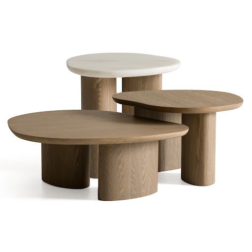 Modrest Raywood Modern 3-Piece Nesting Coffee Table Set – Buckwheat & Onyx Finish