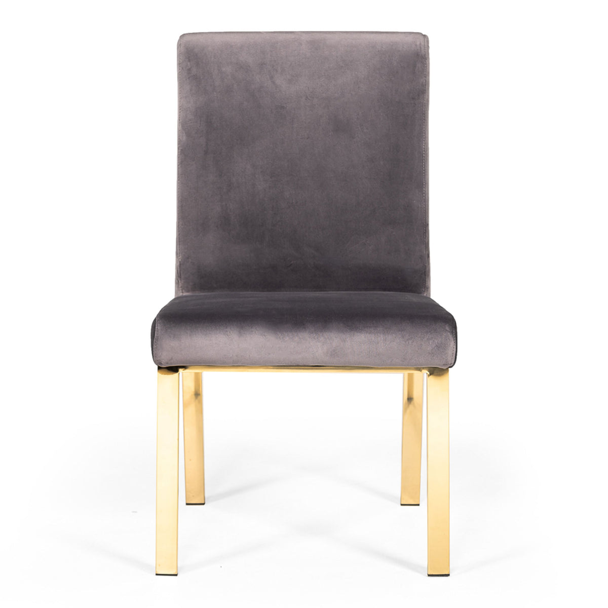 Reba Grey Velvet and Gold Dining Chair Set of 2