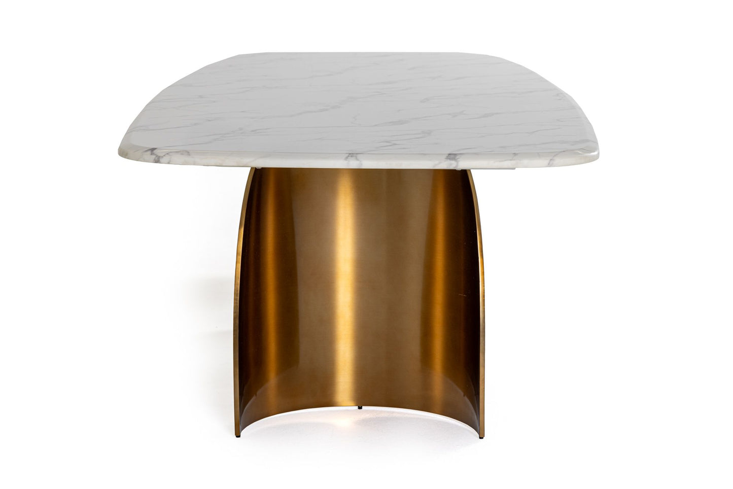 Modrest Reynold Glam Faux Marble + Gold Stainless Steel Dining Table A Stunning Fusion of Opulent Design and Contemporary Sophistication for Glamorous Dining Spaces