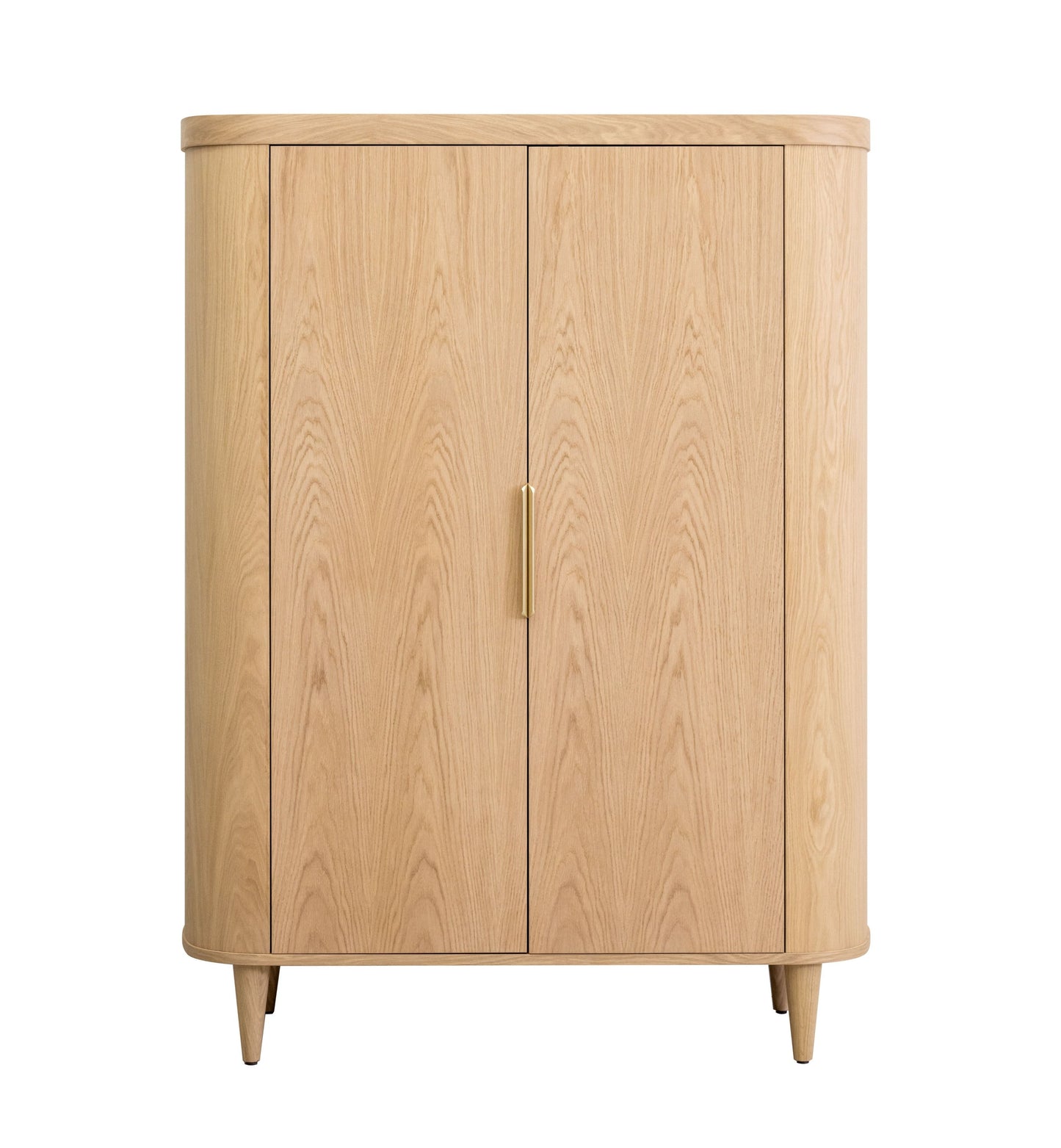 Modrest Richmond Modern Natural Oak Rounded Tall Buffet A Stylish Fusion of Contemporary Design and Functional Elegance for Sophisticated Living Spaces