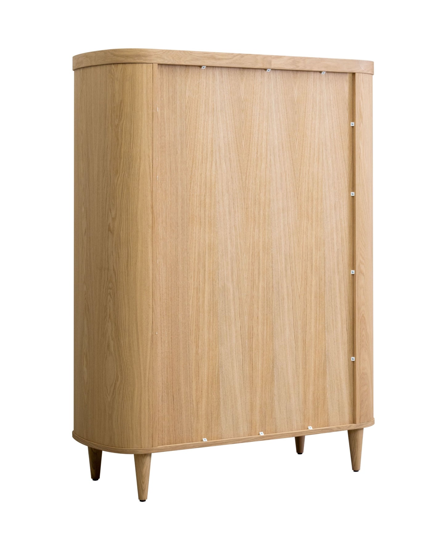 Modrest Richmond Modern Natural Oak Rounded Tall Buffet A Stylish Fusion of Contemporary Design and Functional Elegance for Sophisticated Living Spaces