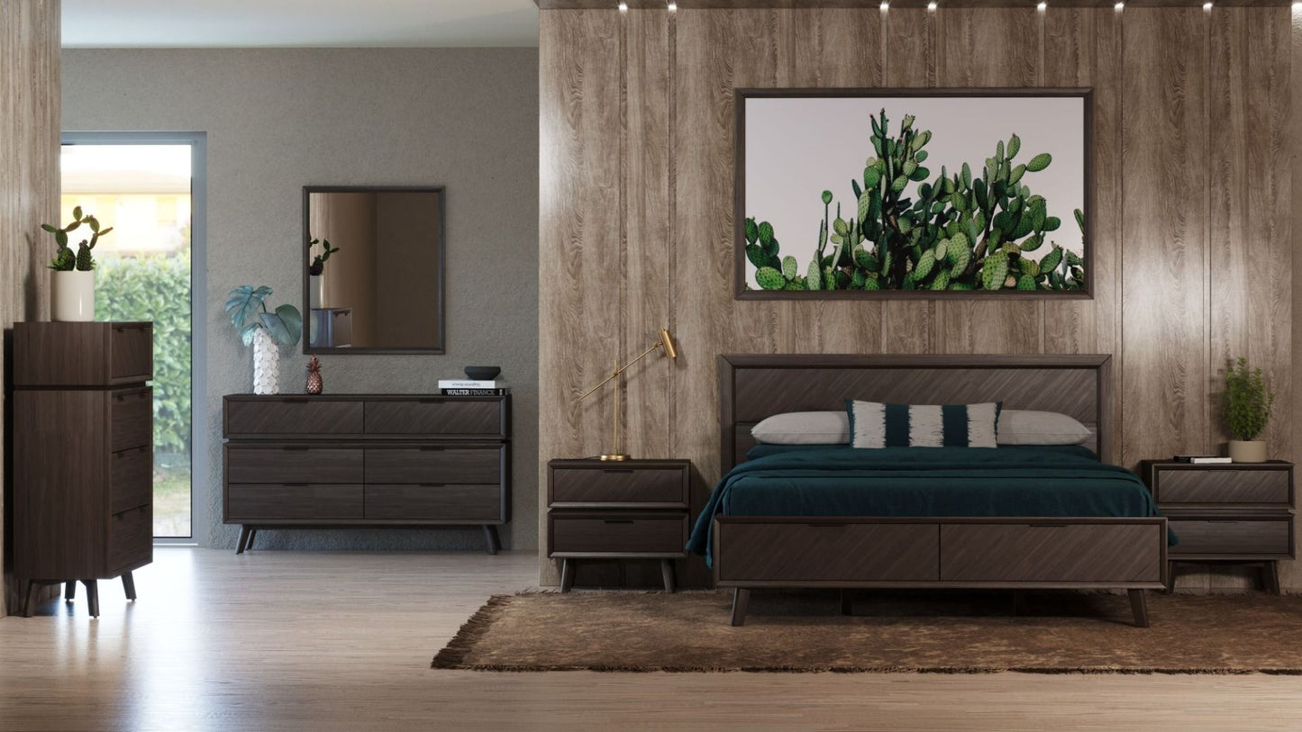 Modrest Roger Mid-century Acacia Bed