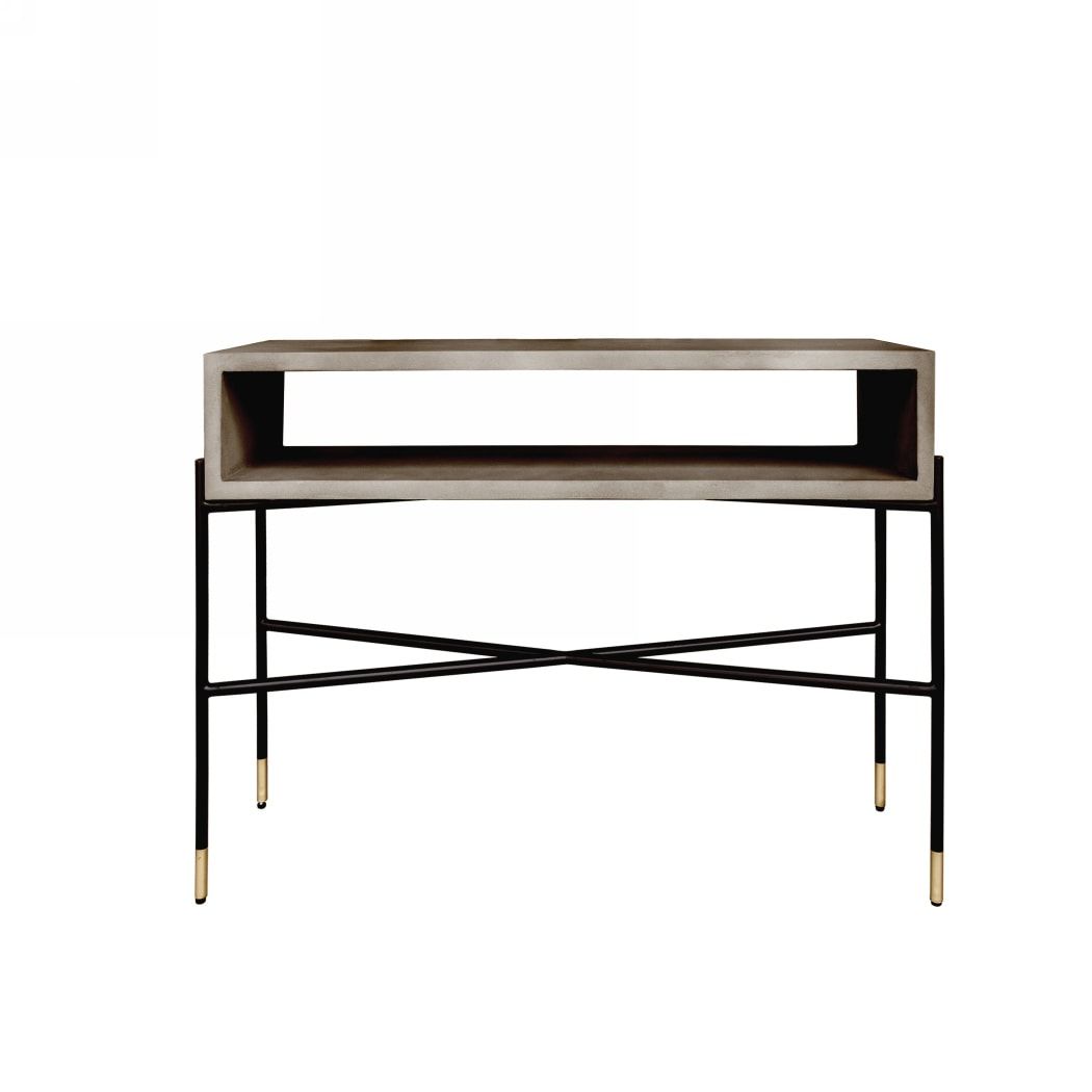Modrest Walker Modern Concrete & Metal Console Table