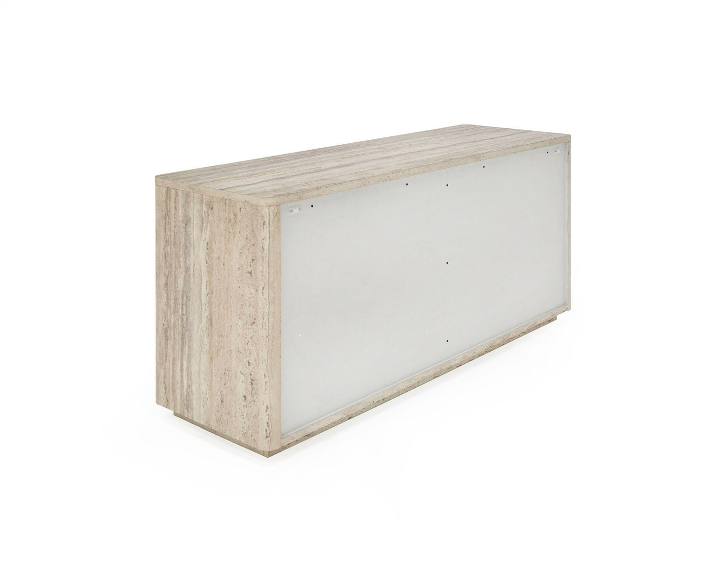 Nova Domus Roma - Modern Faux Travertine + Gold Dresser