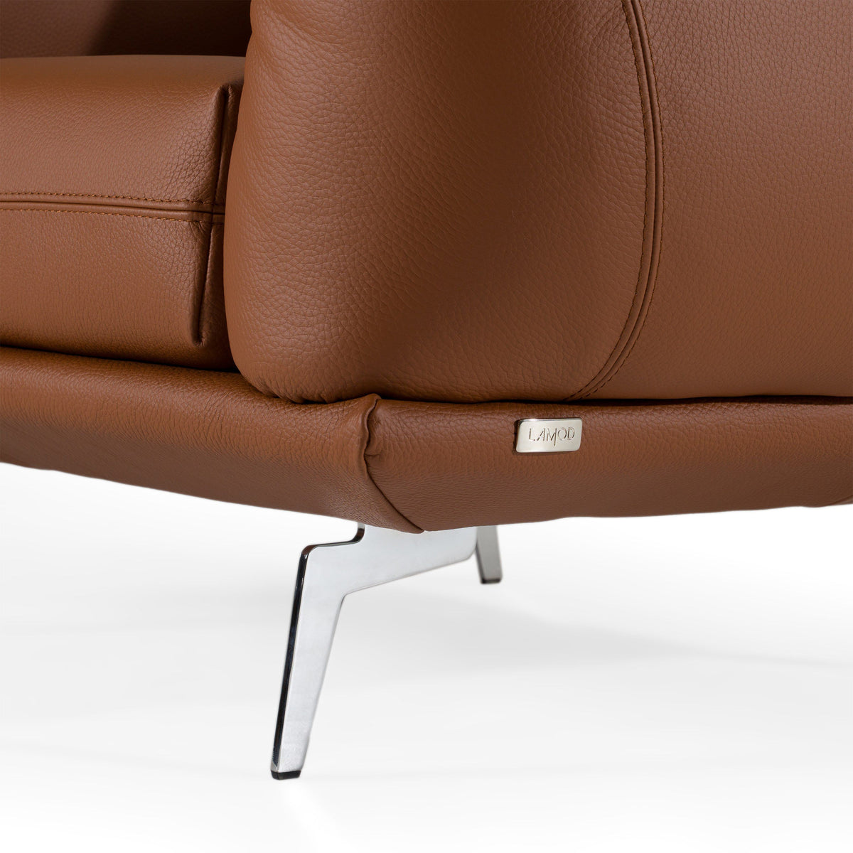 Saint Tropez Modern Italian Desert Leather Accent Chair