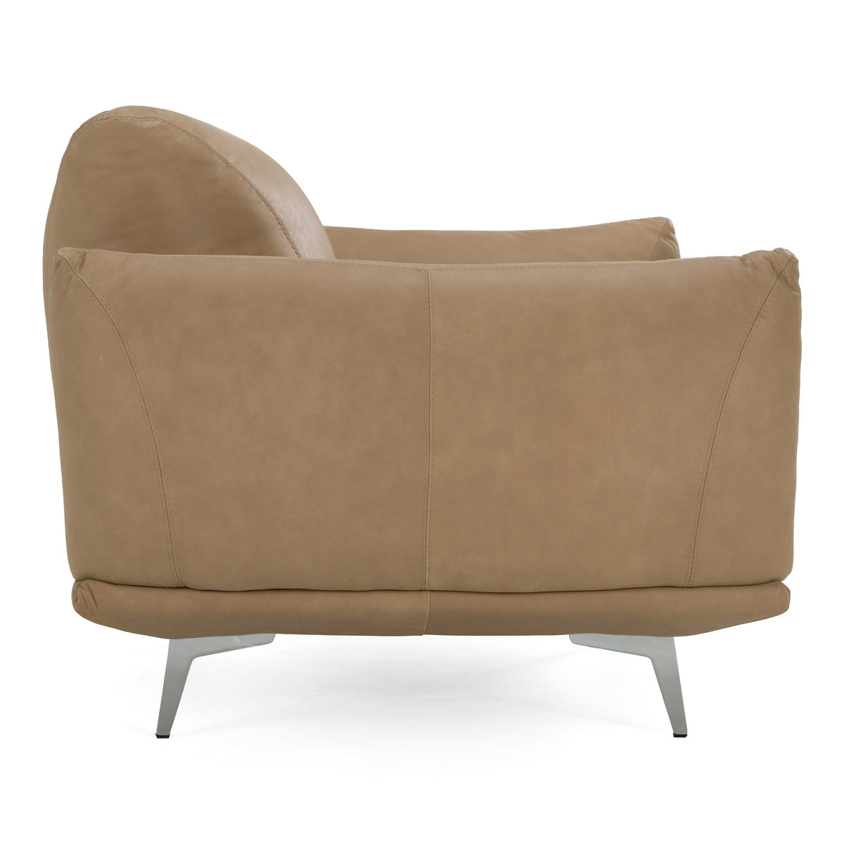 Saint Tropez Modern Italian Desert Leather Accent Chair