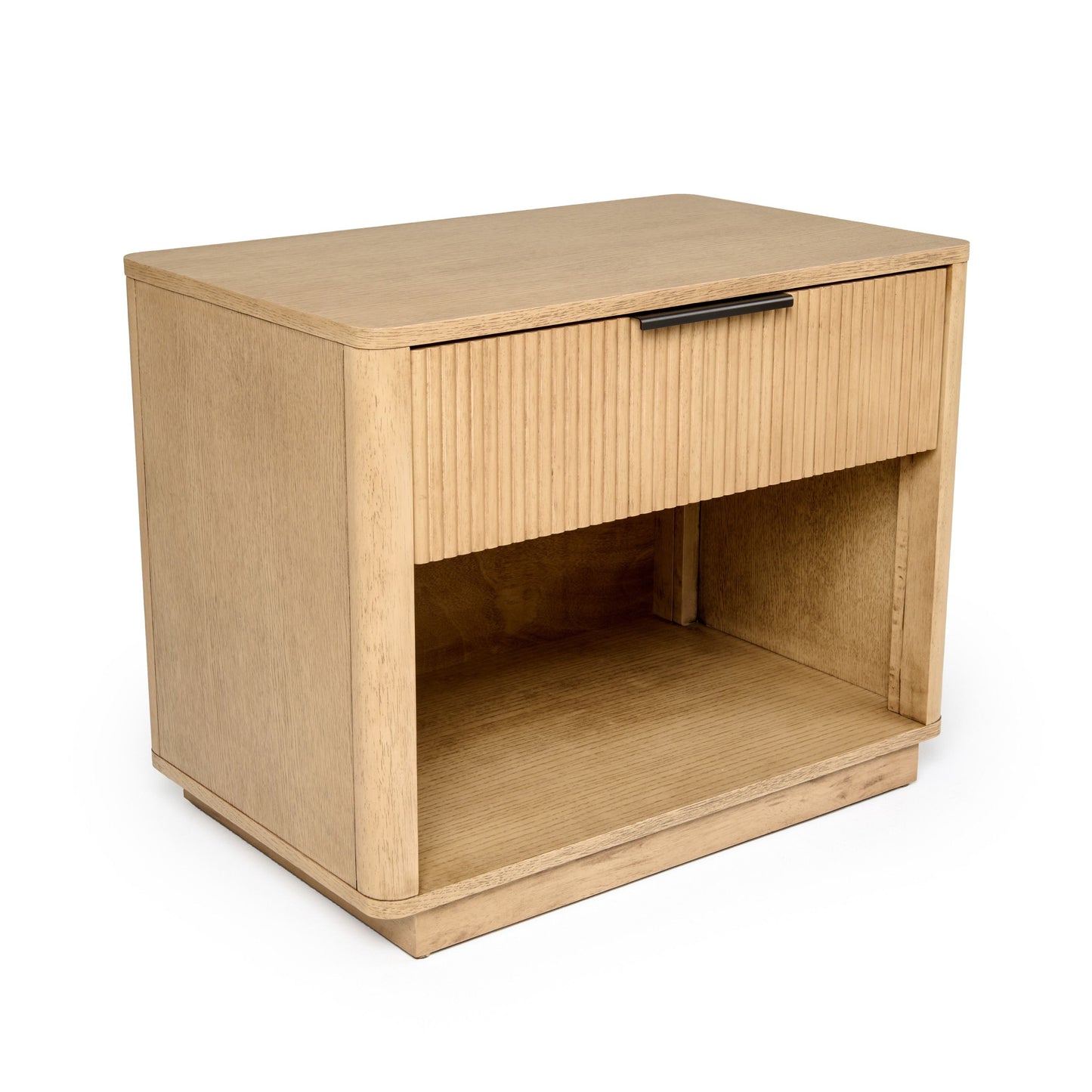Nova Domus Santa Monica Modern Natural Oak Nightstand - Sleek & Functional Bedroom Storage