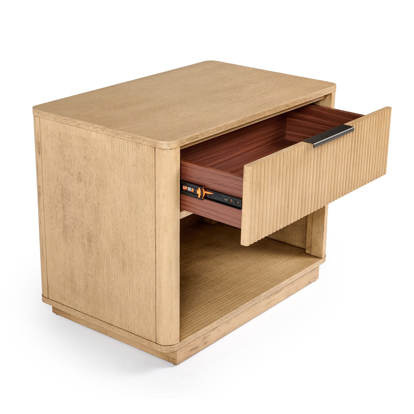 Nova Domus Santa Monica Modern Natural Oak Nightstand - Sleek & Functional Bedroom Storage