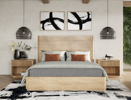 Nova Domus Santa Monica Modern Natural Oak Bed - Elegant & Contemporary Bedroom Design