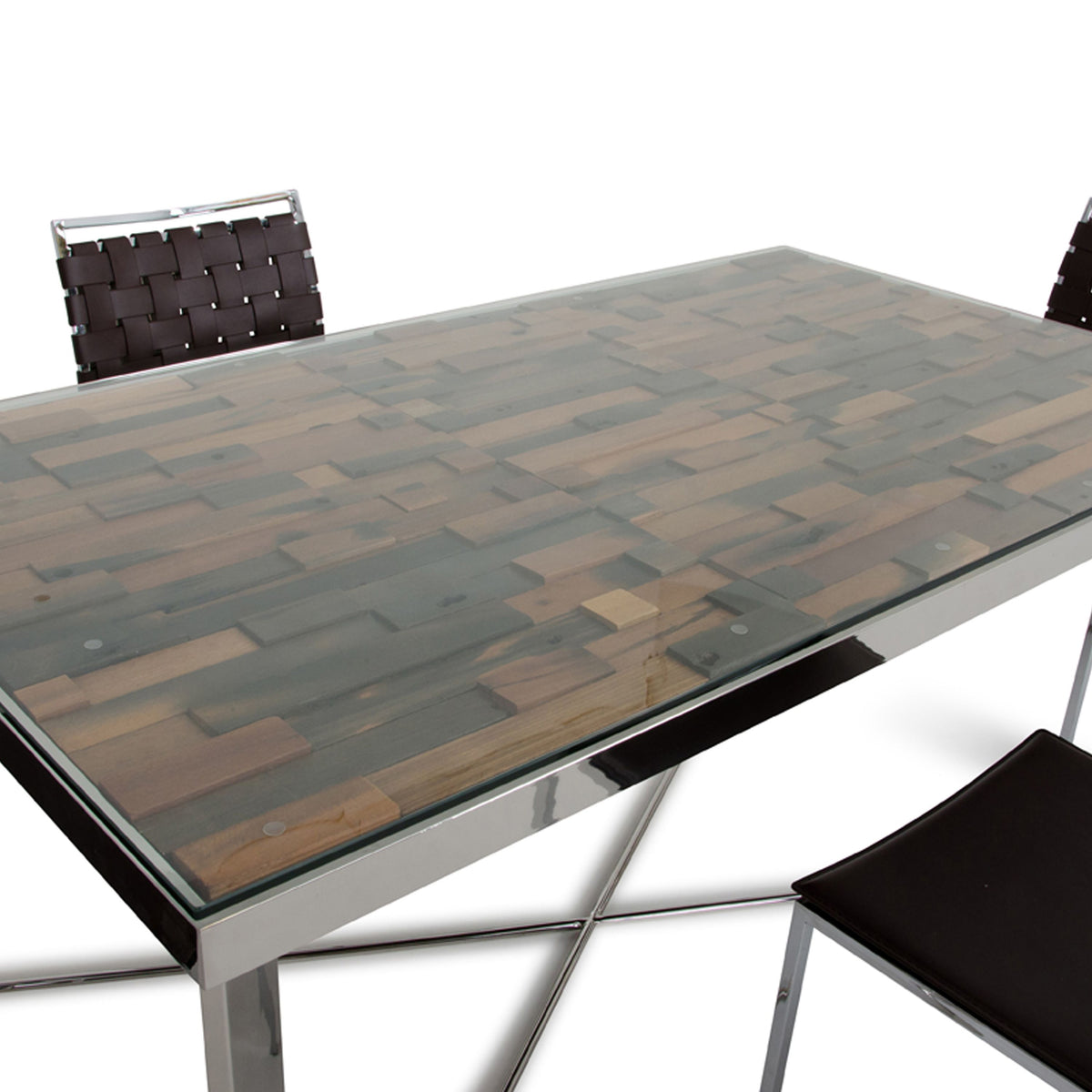Santiago Rectangular Wood Mosaic Dining Table