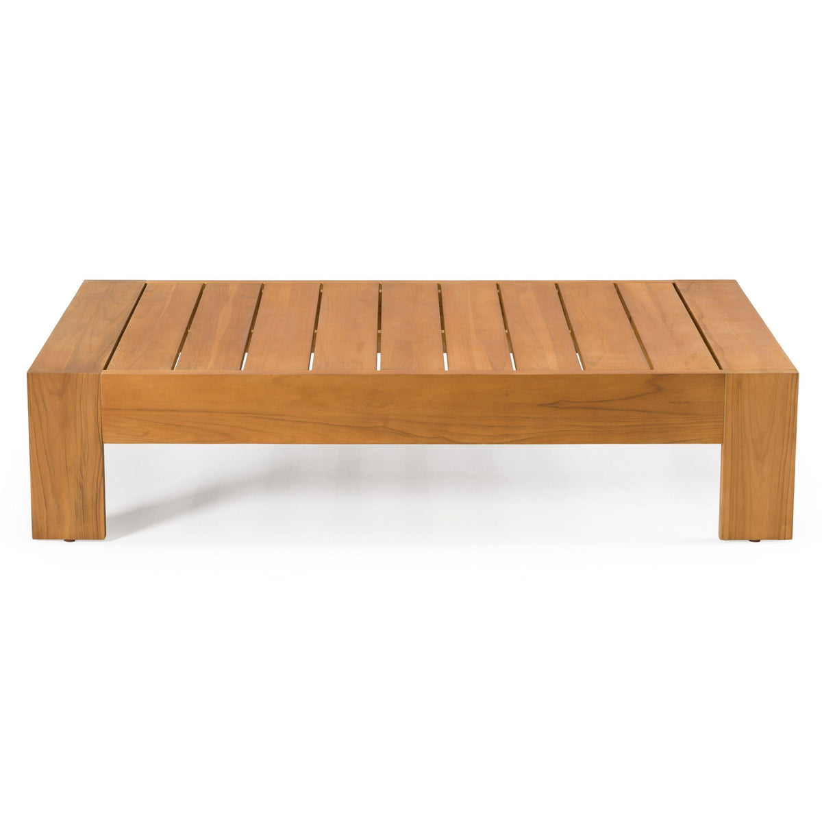 Santorini Outdoor Brown Olefin Fabric and Natural Teak Sofa Set