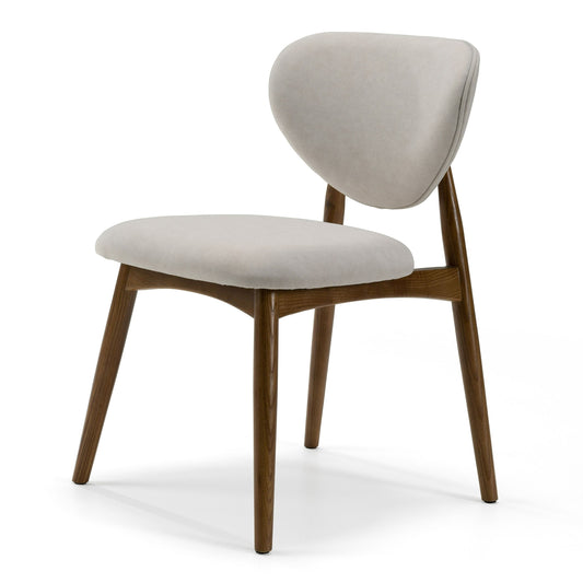 Modrest Savannah Mid-Century Modern Grey Fabric and Walnut Dining Chair - Stylish and Comfortable Dining Chair for Contemporary Interiors