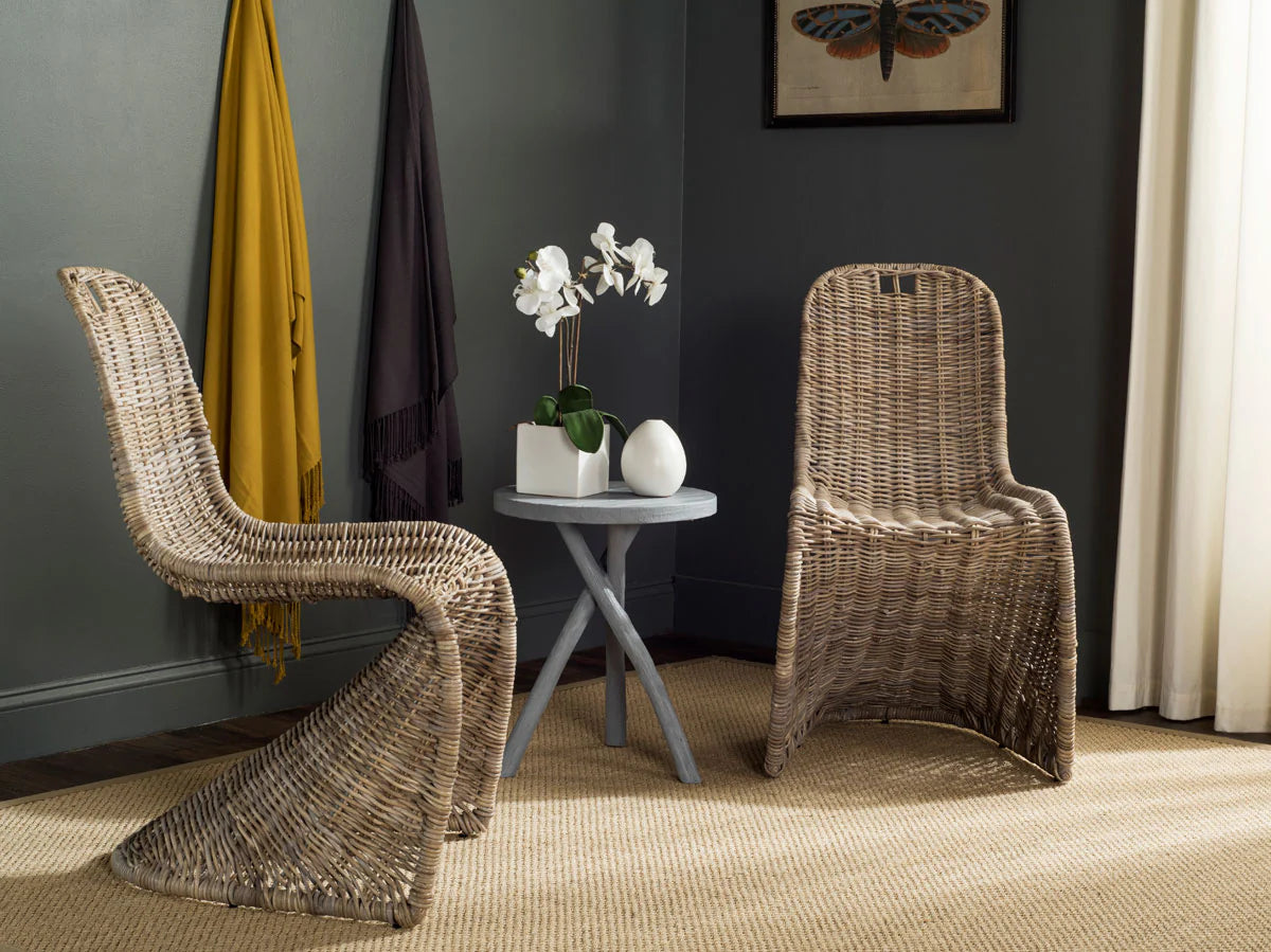 Cilombo Dining Chairs (Set of 2) - Chic and Durable Wicker Chairs for Stylish Dining Spaces