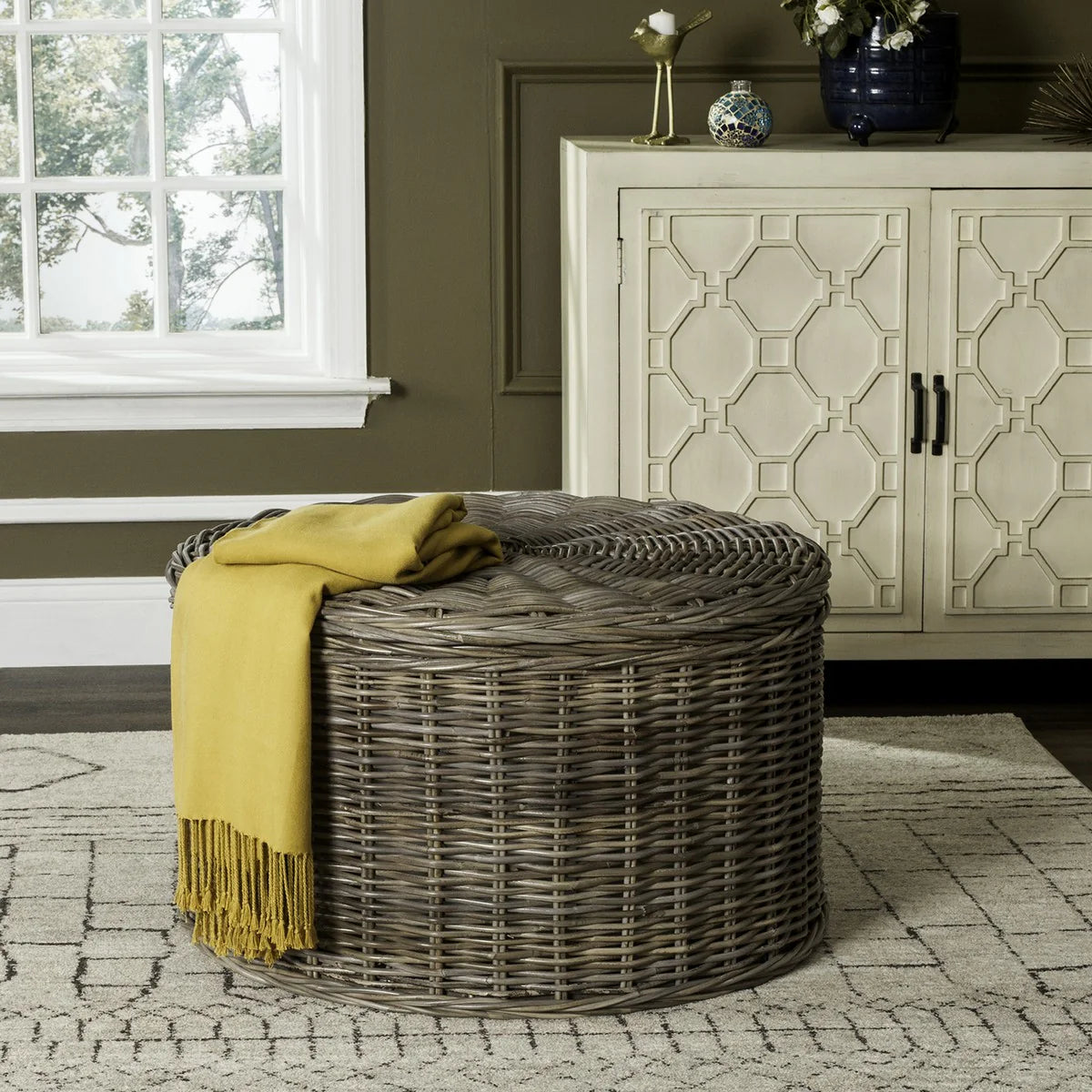 Jesse Wicker Storage Coffee Table - Practical and Stylish Storage Solution for Your Living Room