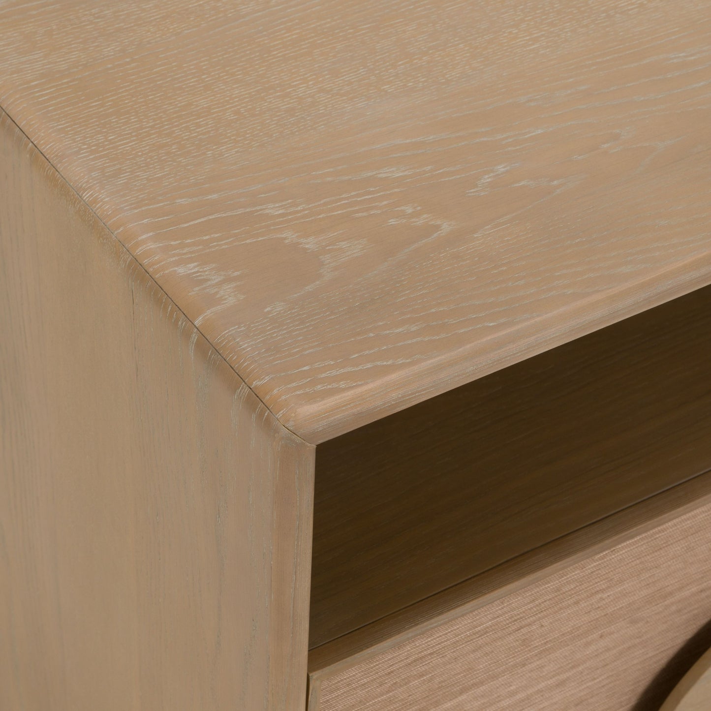Sergio Modern Natural Oak Dresser with Rattan Drawer Fronts
