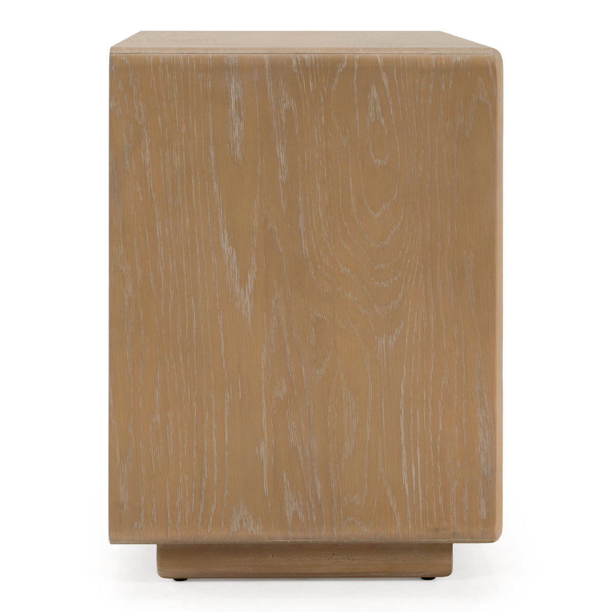 Sergio Modern Natural Oak Nightstand with Rattan Drawer Fronts