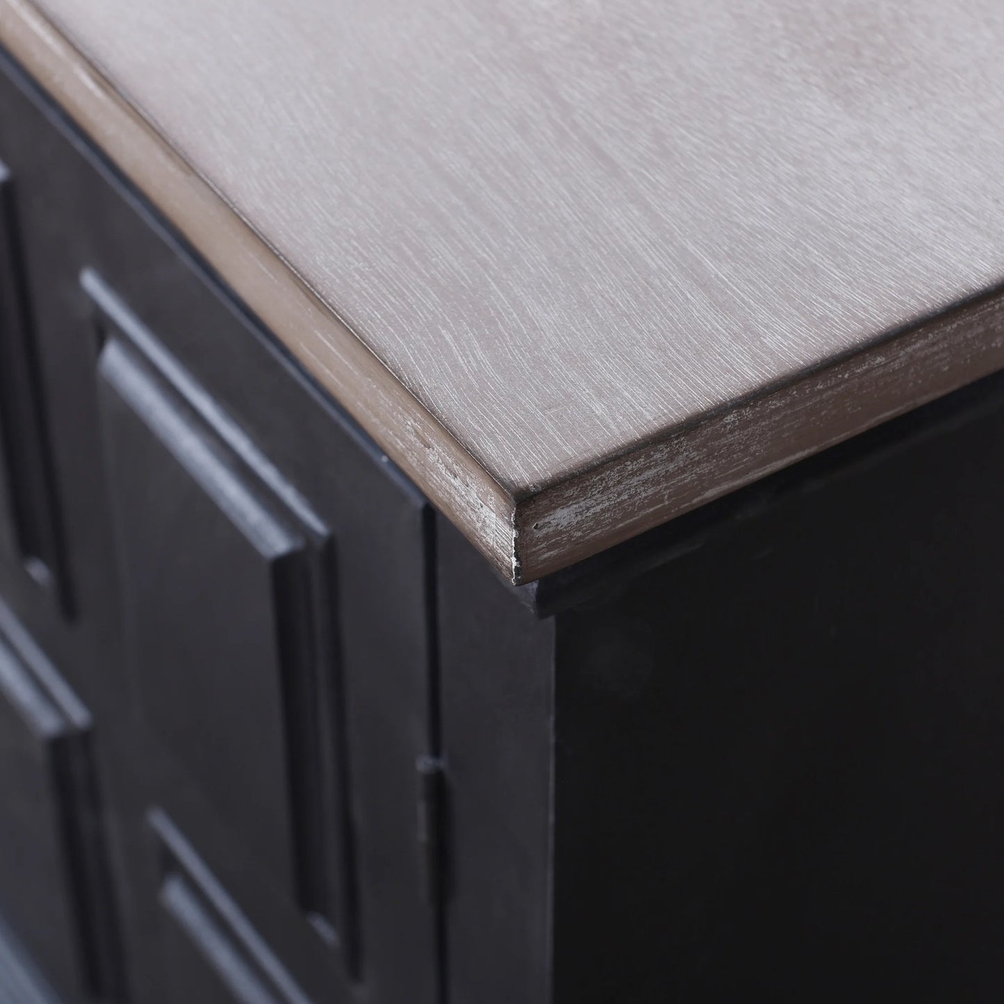 Summit Media Cabinet Black Wooden Design with 2 Textured Doors and 2 Shelves Stylish Media Storage Solution