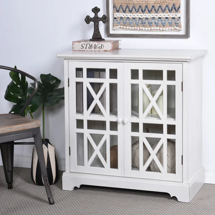 Cream Two-Door Wooden Cabinet – Stylish Storage for Any Room
