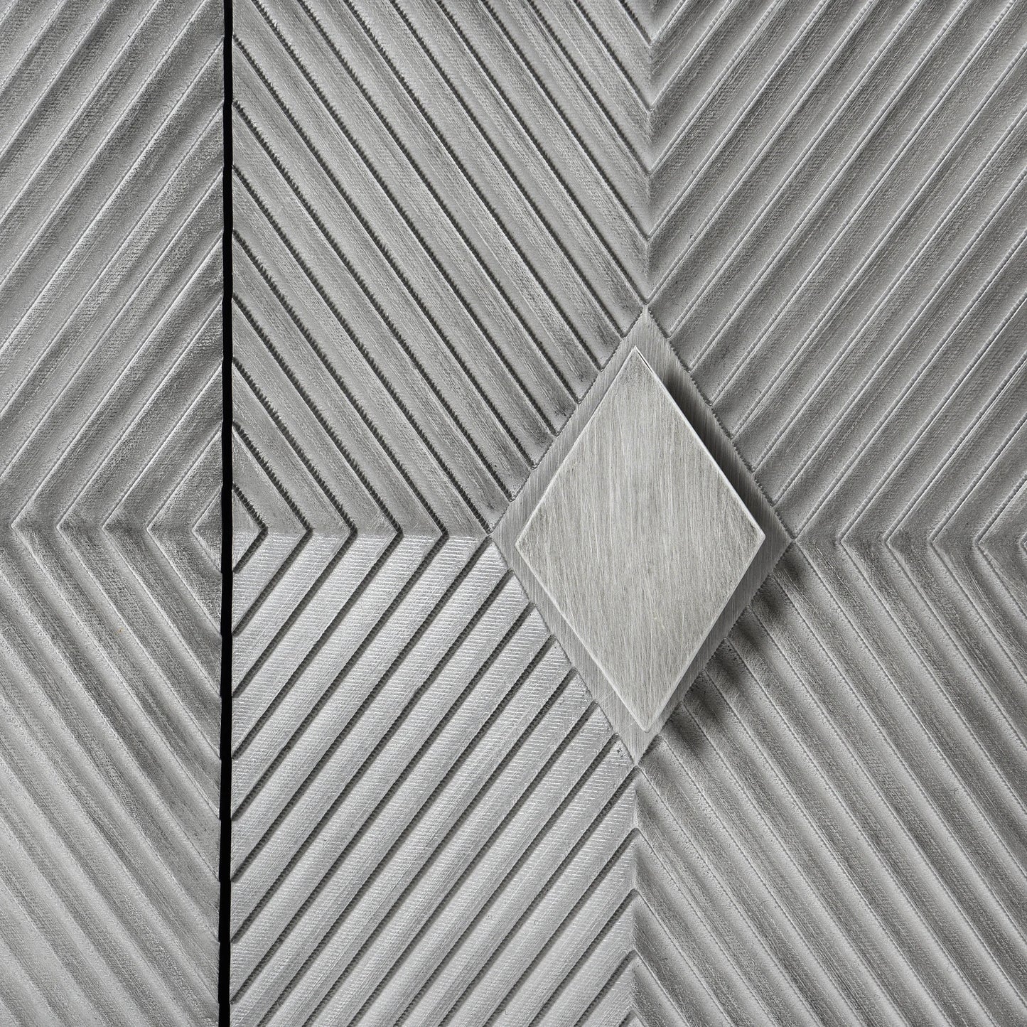 Quadrant Cabinet Scored Panel Doors Silver Gray Finish Concealed Adjustable Door Hinges Modern Storage Solution