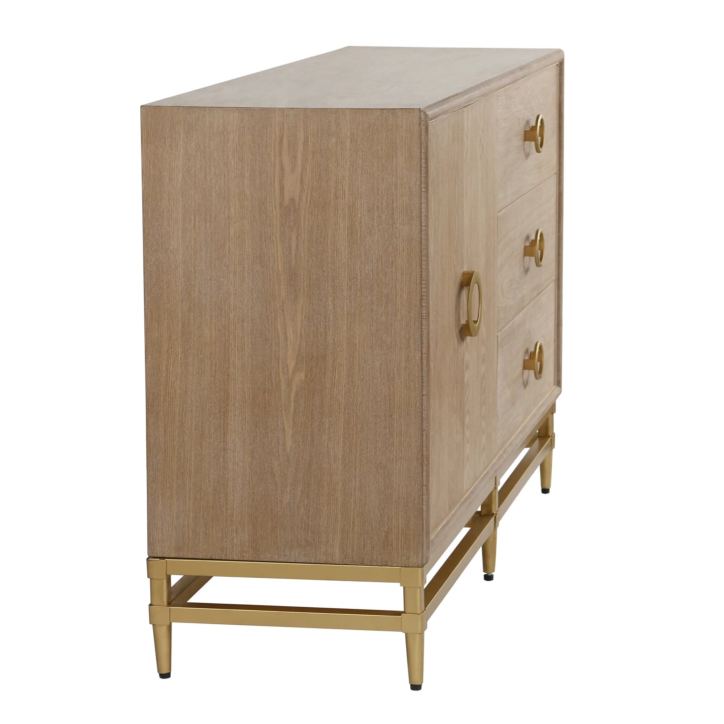 Augusta Cabinet Two Door Three Drawer Cabinet Weathered Oak Finish Stylish Storage Solution