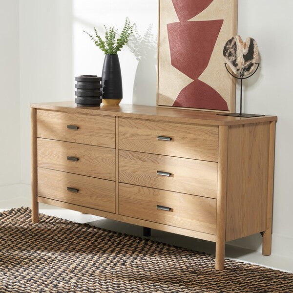 Jaylessa Wood Dresser – Elegant 6-Drawer Wooden Storage for Bedroom