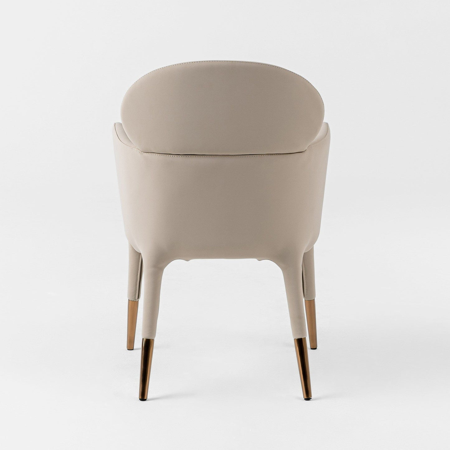 Modrest Shannon Modern Beige Vegan Leather + Rosegold Dining Chair - Luxurious Vegan Leather with Elegant Rosegold Accents for Contemporary Dining Spaces.