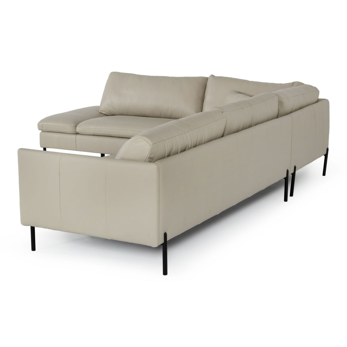 Sherry Grey LAF Chaise Leather Sectional Sofa