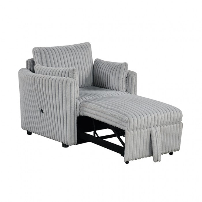 Denholme Gray Faux Fur Chair - Luxurious Comfort with a Chic, Cozy Design for Any Room