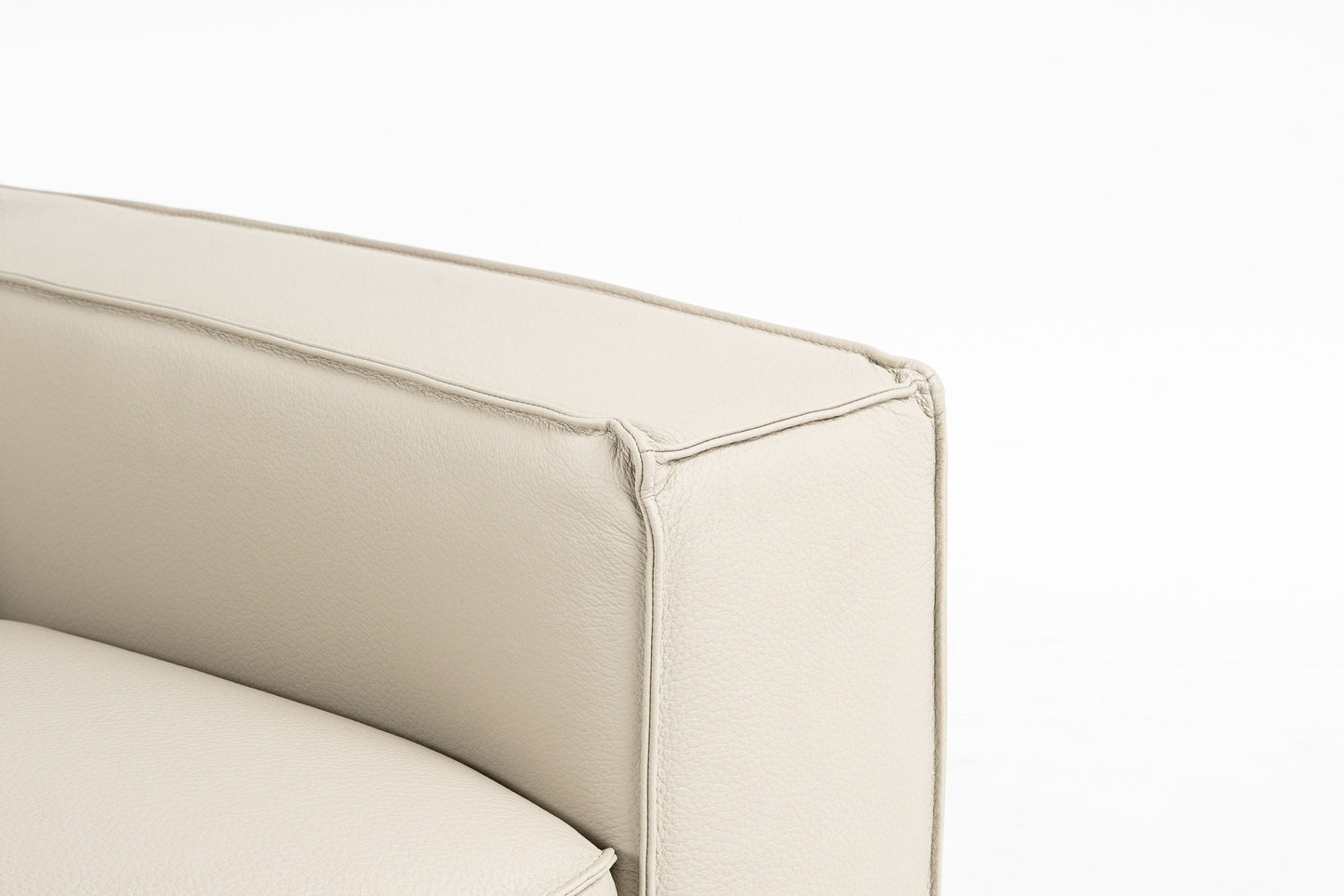 Lamod Italia Soho Italian Grey Oyster Leather Armchair - Elegant Italian Leather Upholstery with Sleek Stainless Steel Accents for Modern Living Spaces.