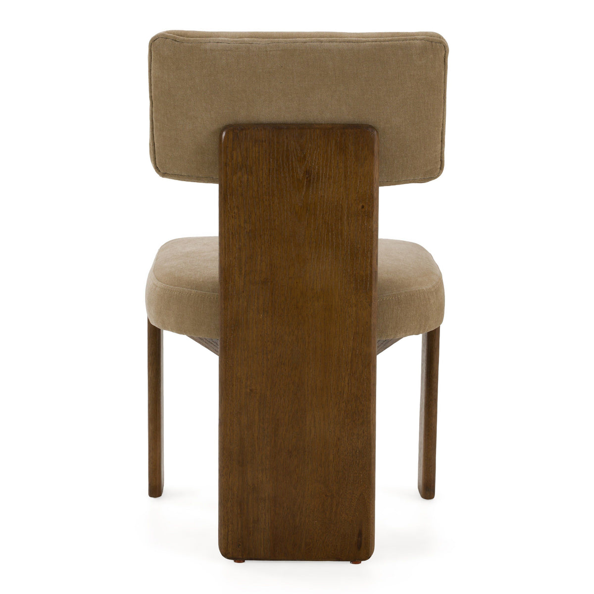 Solis Modern Tan Fabric and Walnut Dining Chairs Set of 2