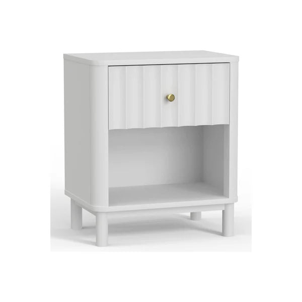 Stapleton White One Drawer Nightstand - Minimalist Design with Practical Storage