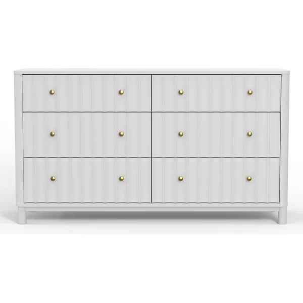 Stapleton White Six Drawer Dresser β Modern Elegance and Spacious Storage Solution