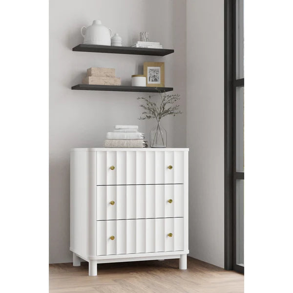 Stapleton White Three Drawer Small Chest β Compact, Modern, and Stylish Storage Solution