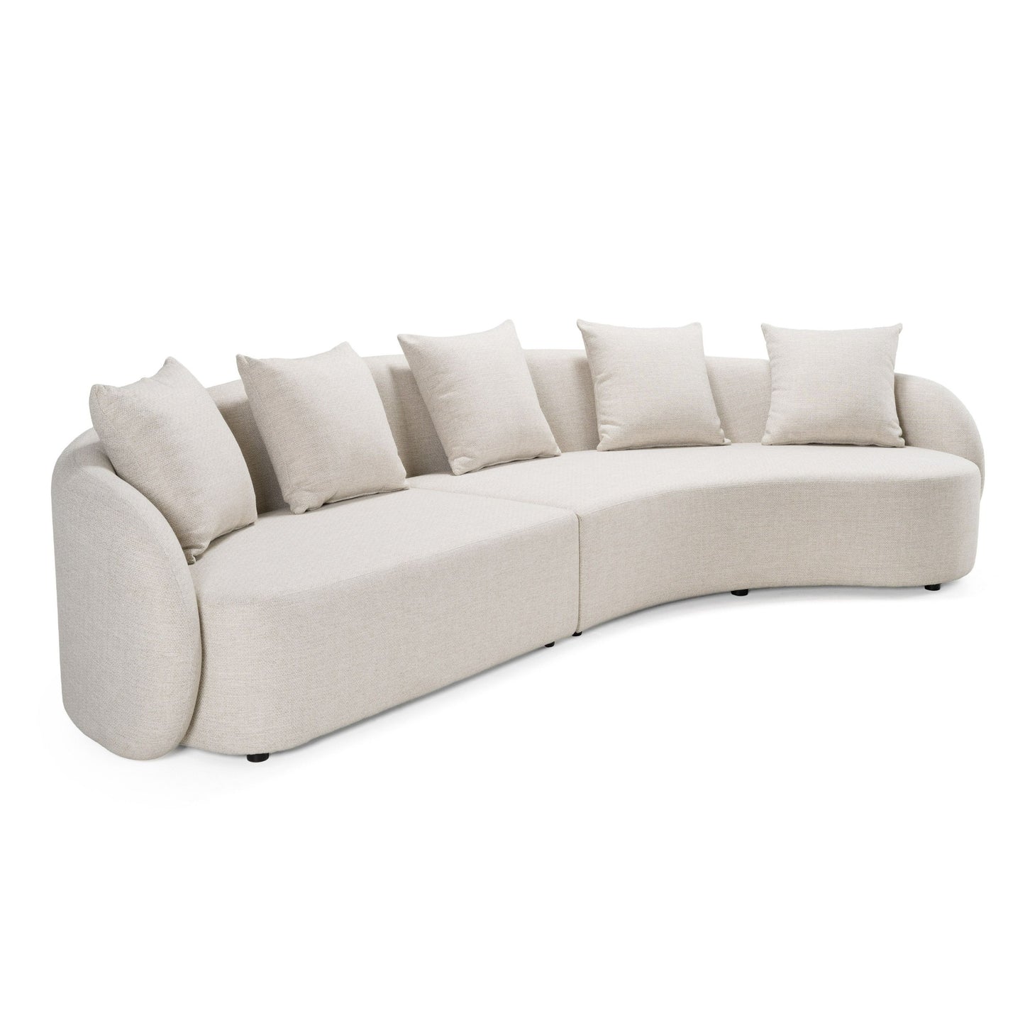 Tabarca Outdoor Beige Fabric Sectional Sofa - Modern Patio Lounge Seating