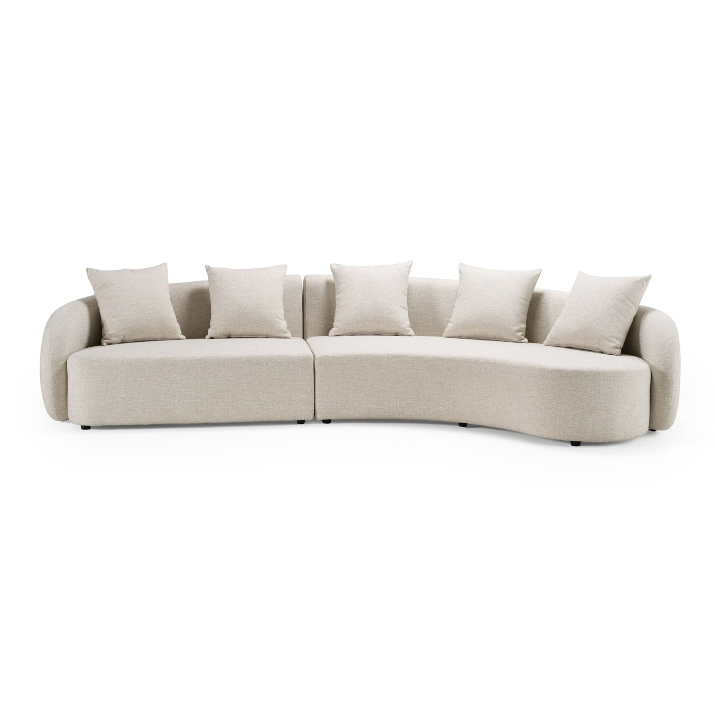 Tabarca Outdoor Beige Fabric Sectional Sofa - Modern Patio Lounge Seating