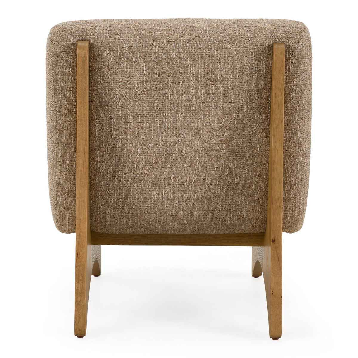 Tamari Modern Tan Fabric and Natural Oak Accent Chair