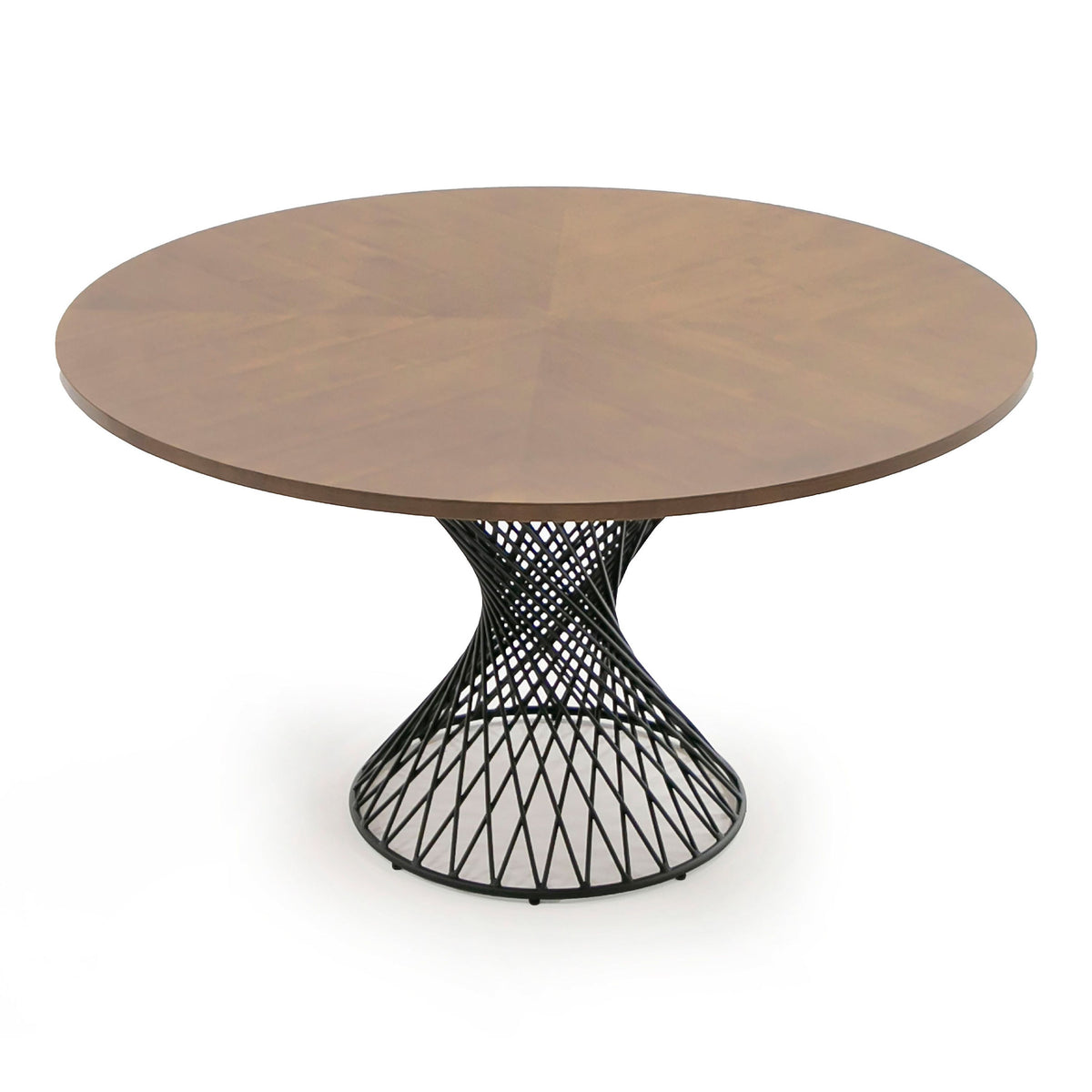 Theresa Round Walnut and Black Table