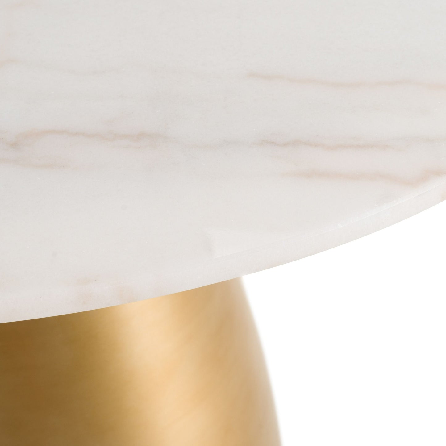 Modrest Tilly - Glam White Marble and Gold Round Dining Table - Elegant Centerpiece for Luxurious Dining Spaces
