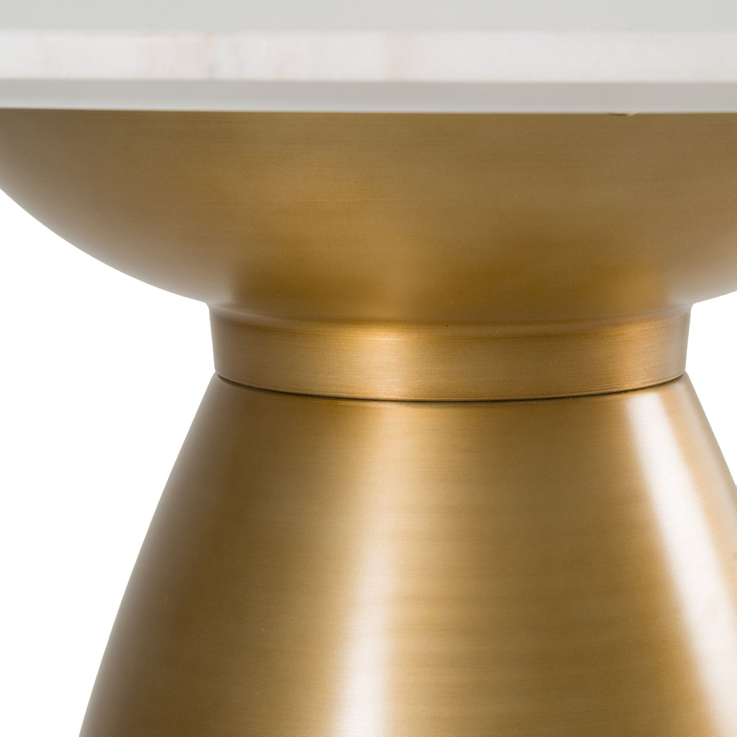Modrest Tilly - Glam White Marble and Gold Round Dining Table - Elegant Centerpiece for Luxurious Dining Spaces