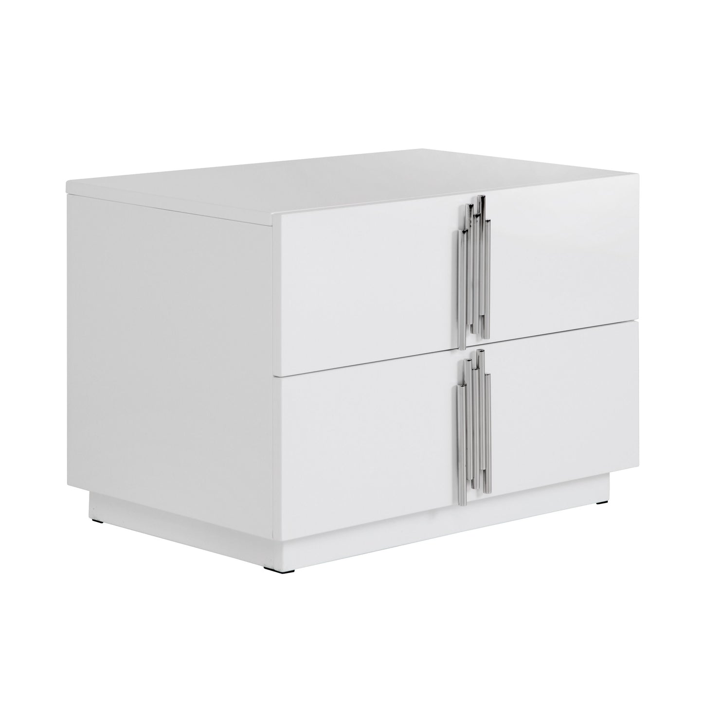 Modrest Token Modern White Stainless Steel Large Nightstand A Sleek Fusion of Contemporary Design and Functional Elegance for Sophisticated Living Spaces