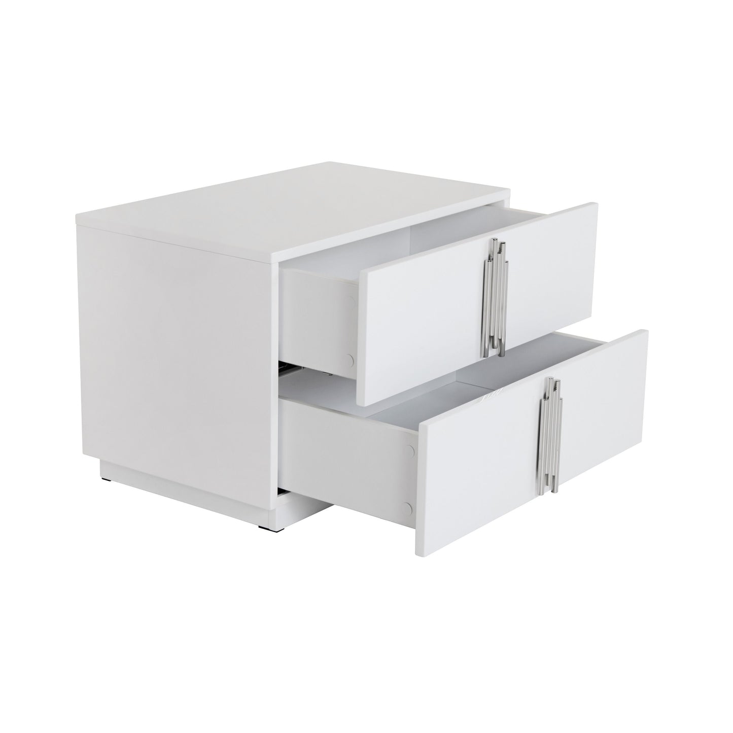 Modrest Token Modern White Stainless Steel Large Nightstand A Sleek Fusion of Contemporary Design and Functional Elegance for Sophisticated Living Spaces